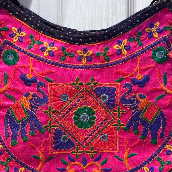 Tribe Azure Women's Handcrafted Multi-Color Handbag Tote Bead Bells Accents EUC - Picture 2 of 10